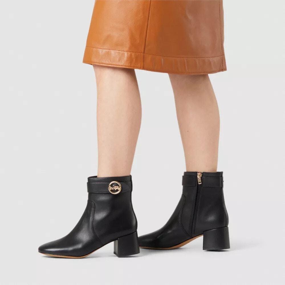 Coach Black Leather Tania Bootie 9.5